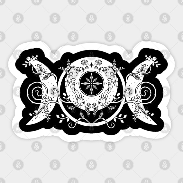 Triple moon Goddess Witch Wicca Symbol Sticker by OccultOmaStore